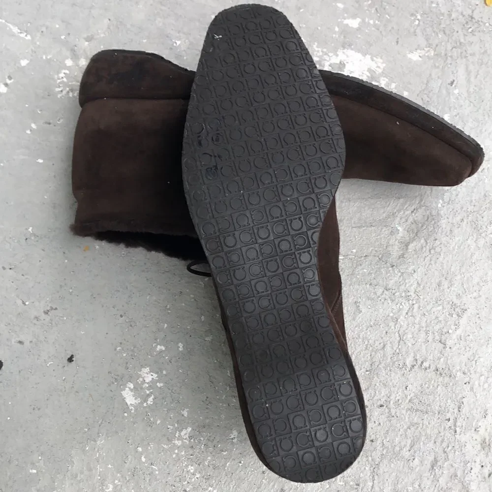 Ferragamo fur lined ankle boots